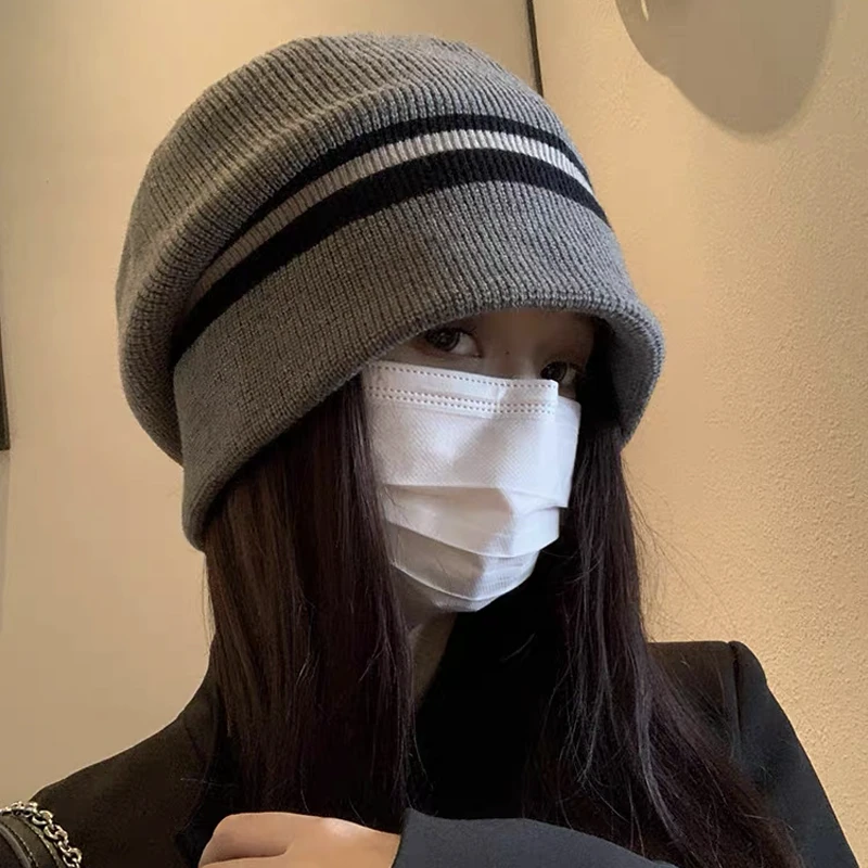 氛围感！慵懒风大头围堆堆帽女秋冬保暖百搭冷帽显脸小套头包头帽