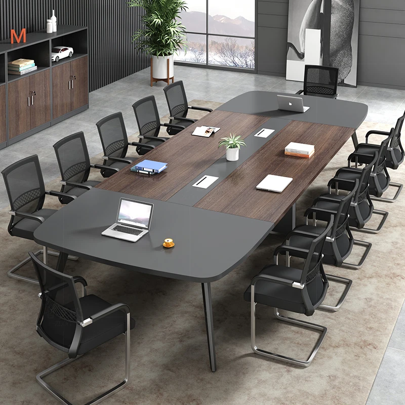 会议桌办公桌胡桃色高端会议培训接待洽谈会议室办公桌会议桌