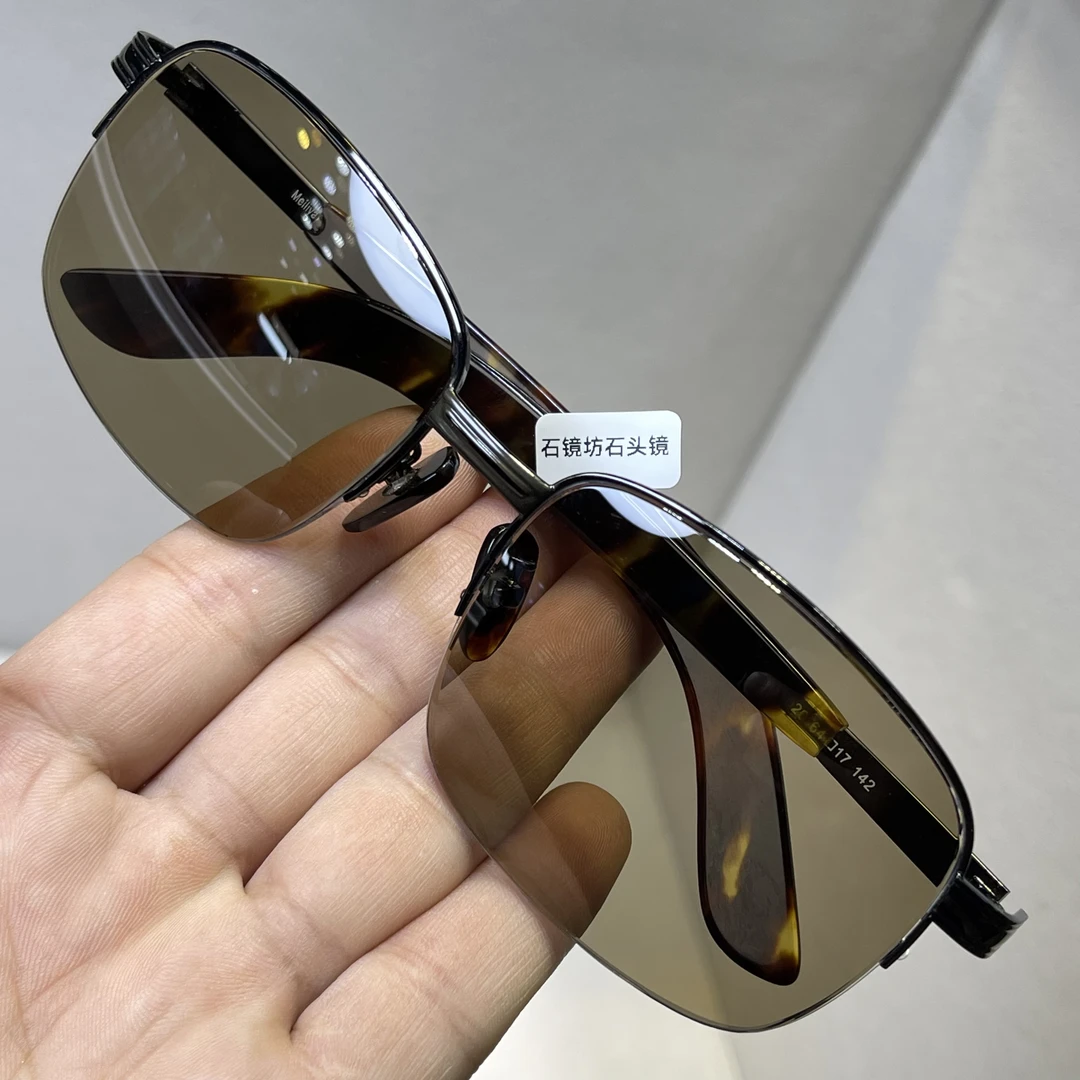 天然石头镜方圆款半框拉丝高清老油料