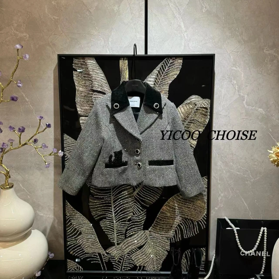（嘉年华）YICOO【黑魔法】 小众羊毛手工粗花呢汉服套装YC246439时尚