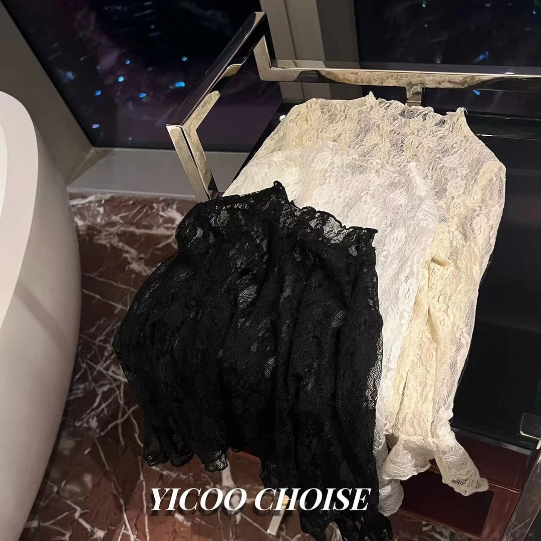 YICOO【遇见】小众蕾丝打底衫  YC238040上衣女童百搭时尚蕾丝