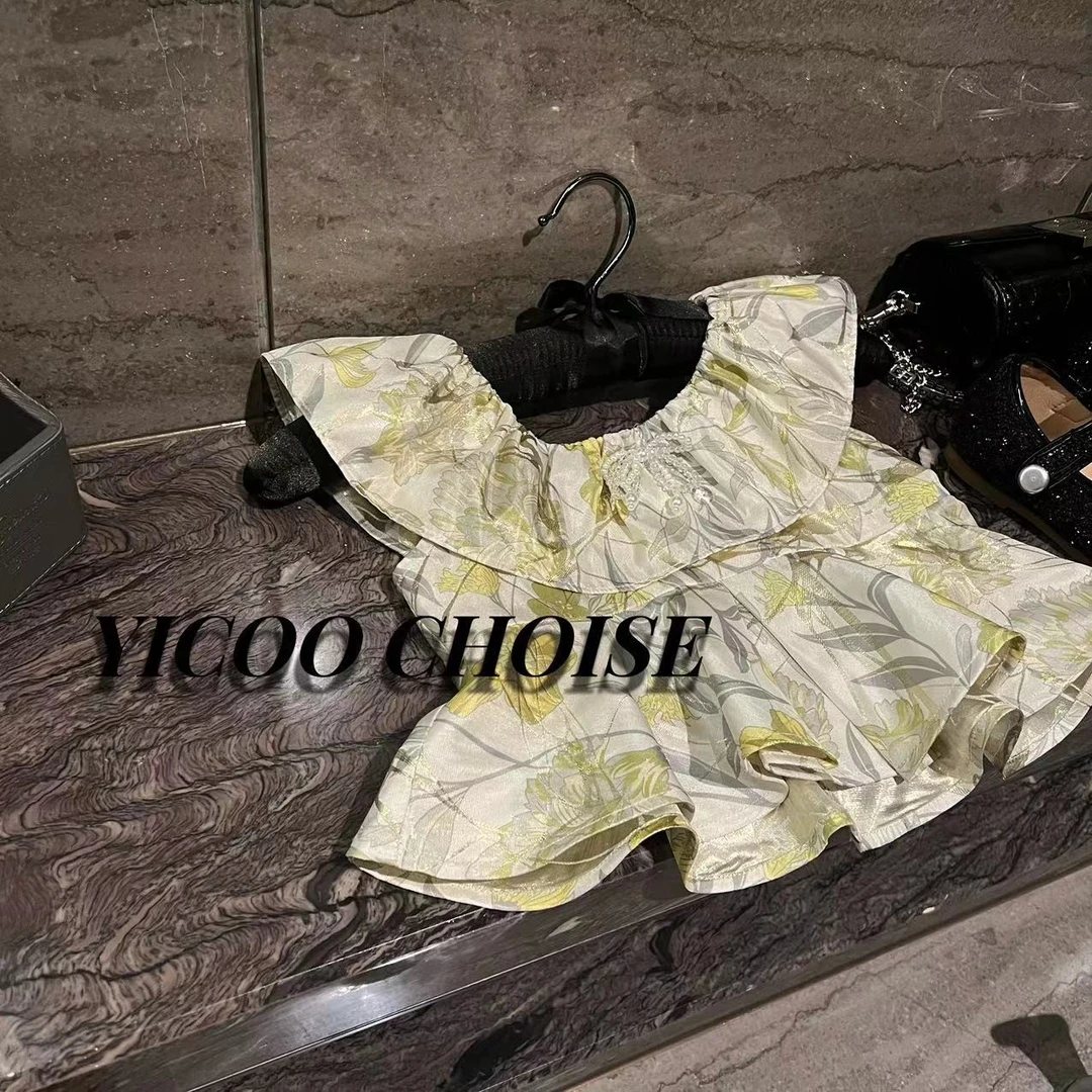 （嘉年华）YICOO【西双版纳】小众设计师定制背心 YC236012女童碎花