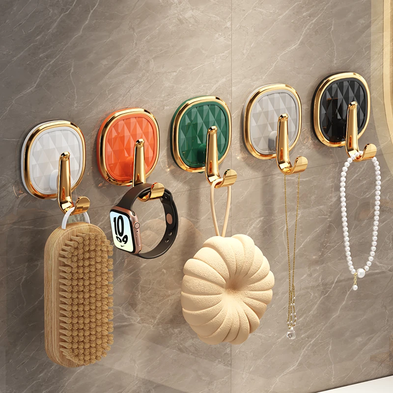 新诗图轻奢挂钩粘胶强力承重免打孔浴室粘钩墙壁门后无痕毛巾挂钩