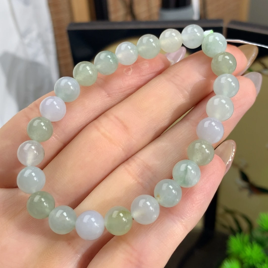 翡翠手链未镶嵌冰胶马卡龙手链卡7.5