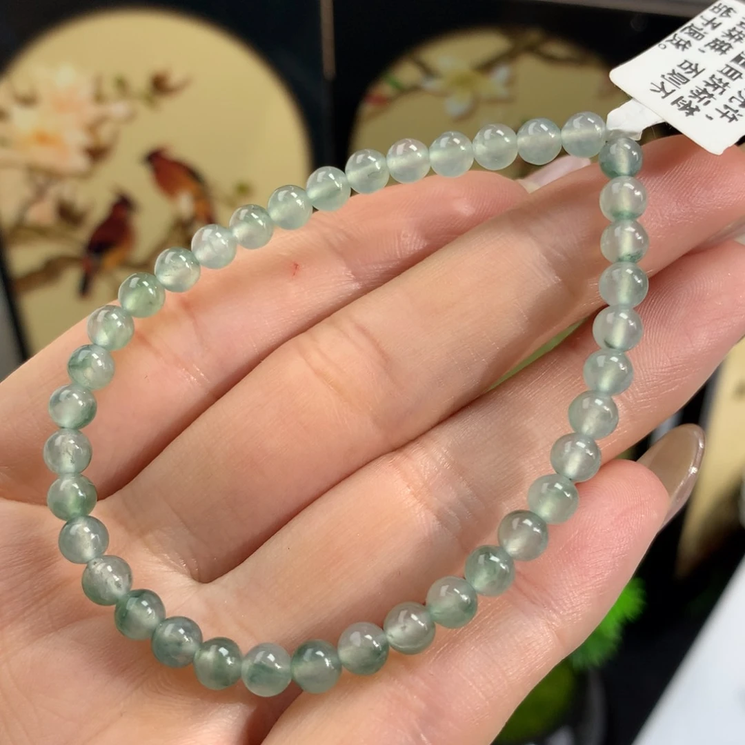 翡翠手链未镶嵌冰种晴底飘花手链卡4.8