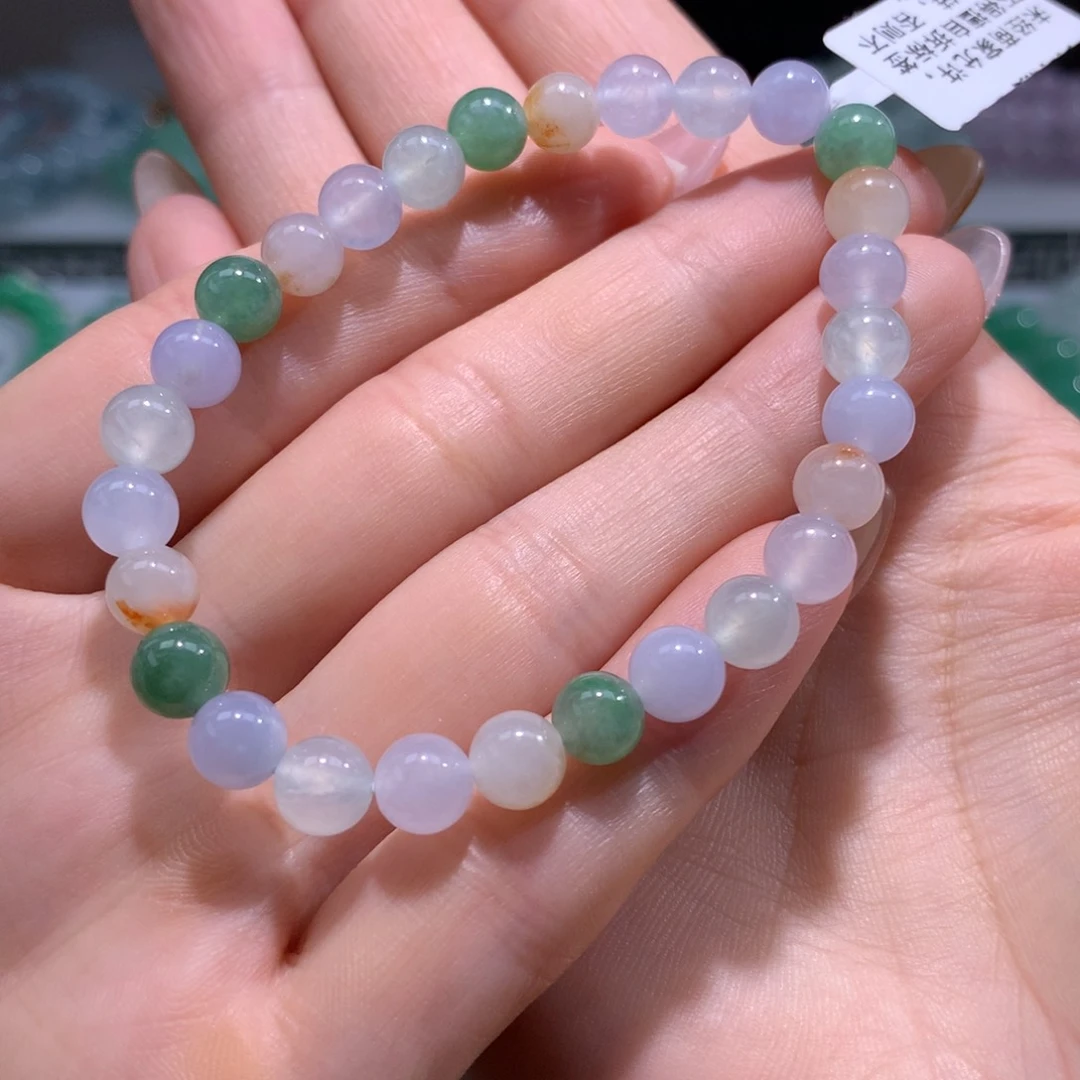 翡翠手链未镶嵌冰胶马卡龙手链卡6.9