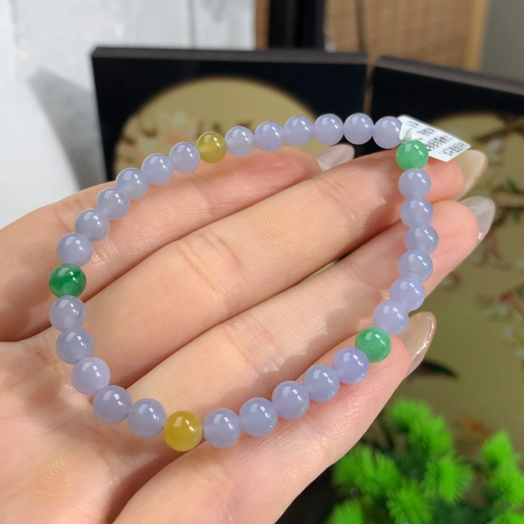 翡翠手链未镶嵌L****～冰胶紫罗兰手链卡5.4