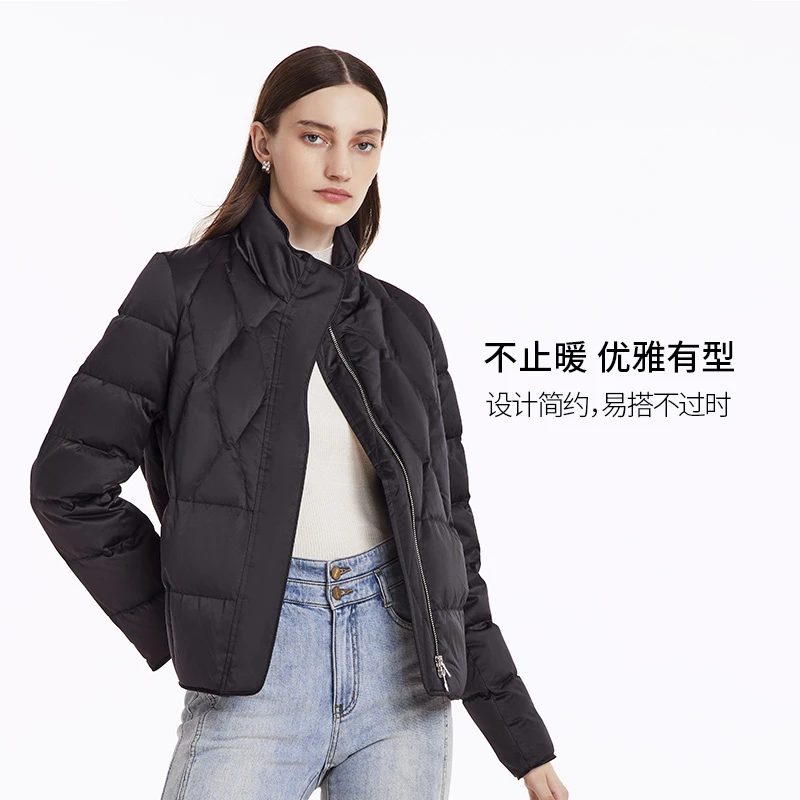 歌莉娅冬季女装短款立领羽绒服鹅绒服户外1CCL8B0B0