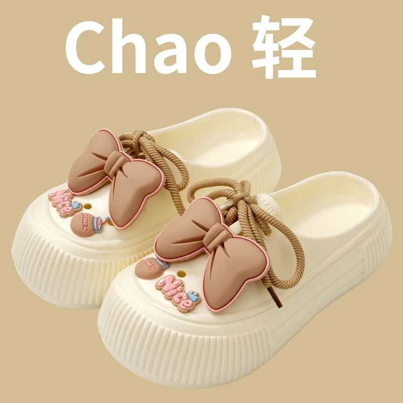拖鞋女夏季厚底时尚网红休闲软底百搭洞洞鞋ins外穿软底超轻拖鞋