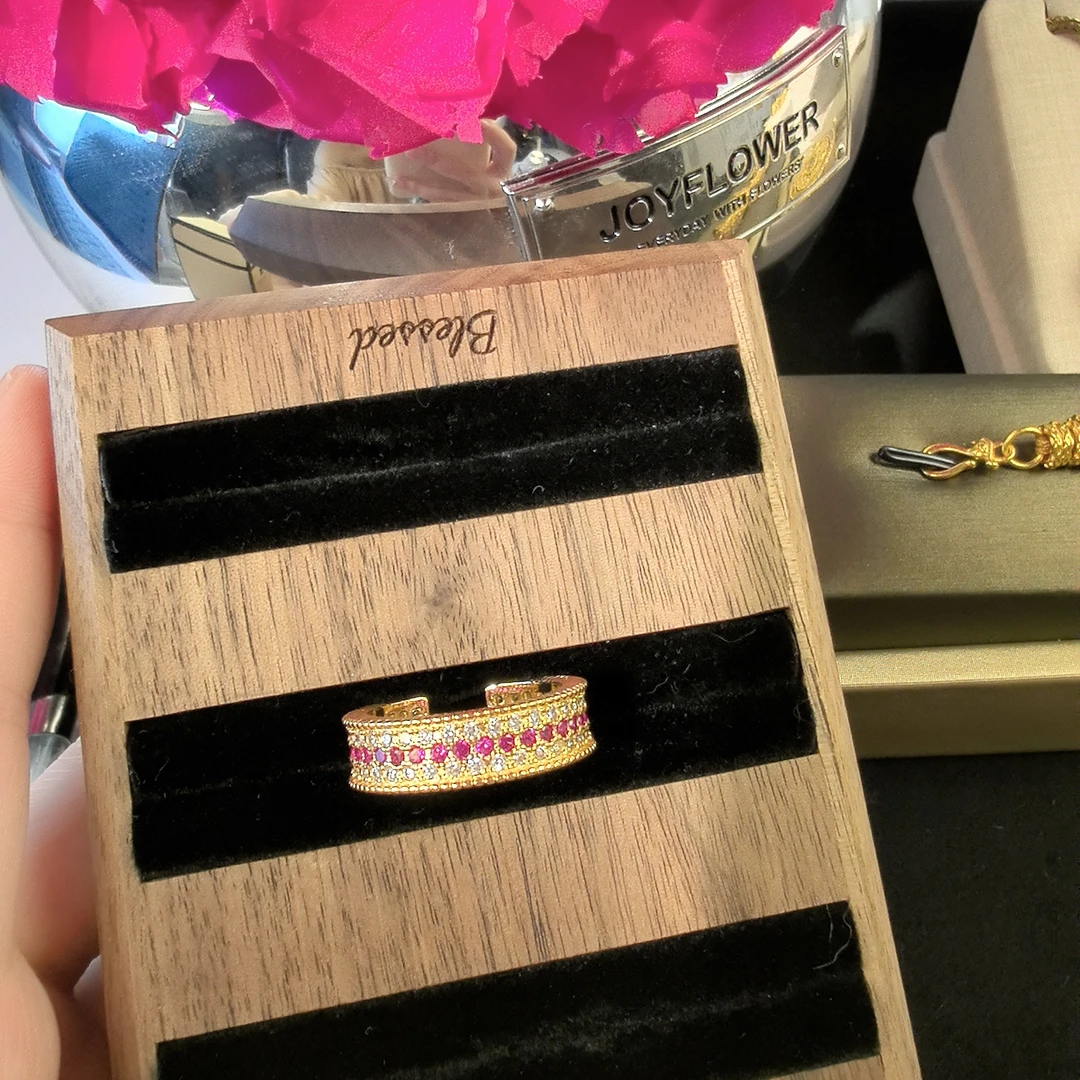 铜合金合成锆石戒指 戒指  中式戒指 时尚单品