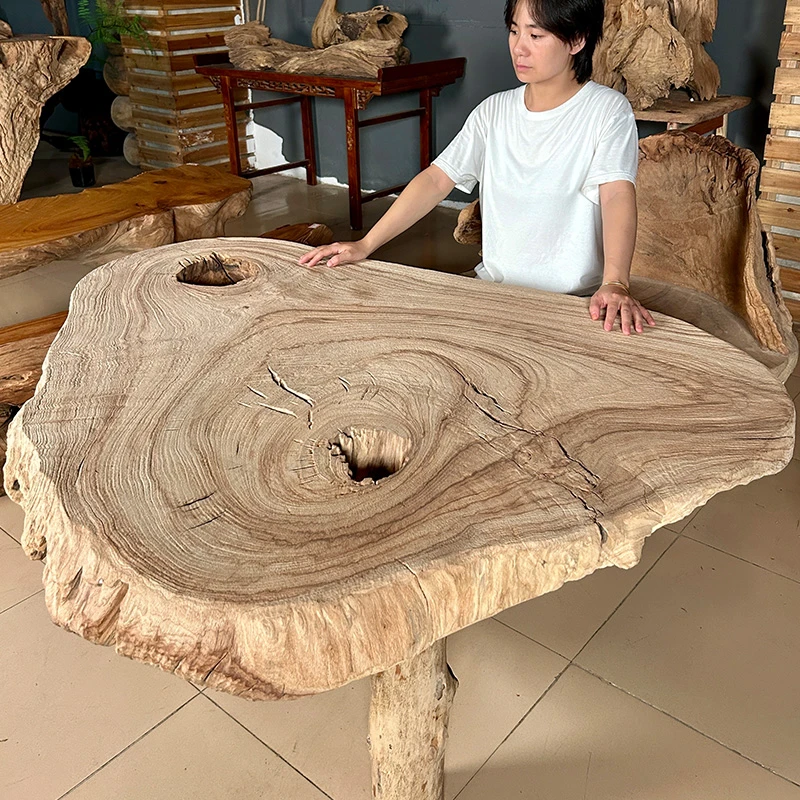 原生态实木香樟木根雕茶桌墩树桩茶几家用客厅阳台民宿侘寂风茶台