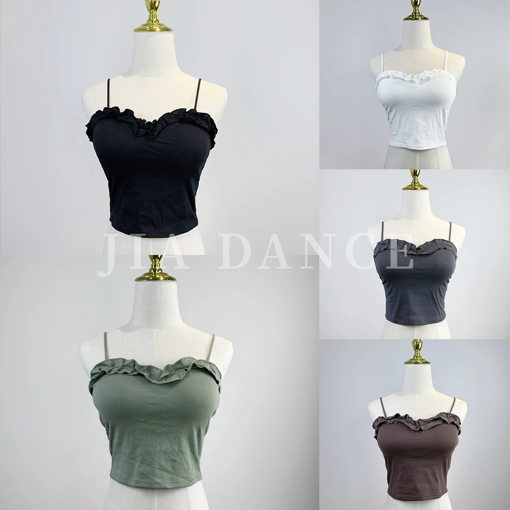 JIA.DANCE拉丁舞吊带夏季带胸垫百搭练功服上衣短款内搭N18