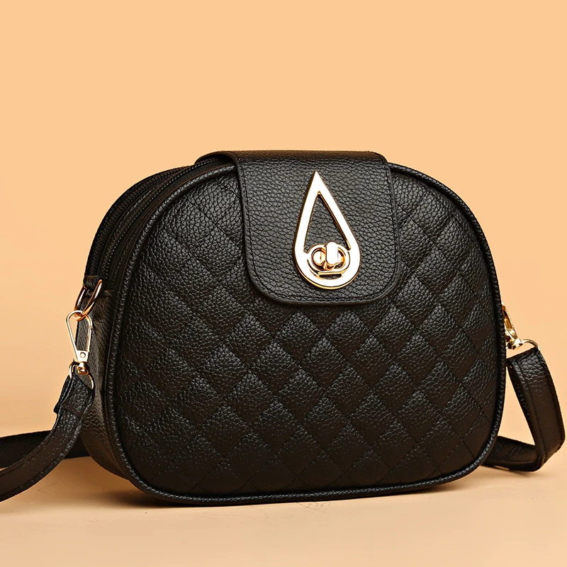 女包2024菱格休闲百搭时尚单肩软皮小挎包斜跨小包包妈妈包女中年