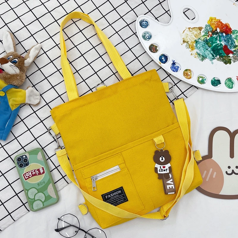 斜挎包女学生韩版包包帆布单肩包校园可爱百搭闺蜜同款包包手提袋