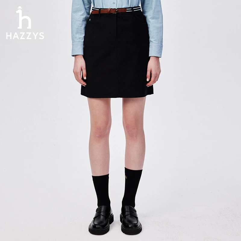 Hazzys哈吉斯女士秋冬季时尚显瘦半身裙百搭休闲气质短裙女款