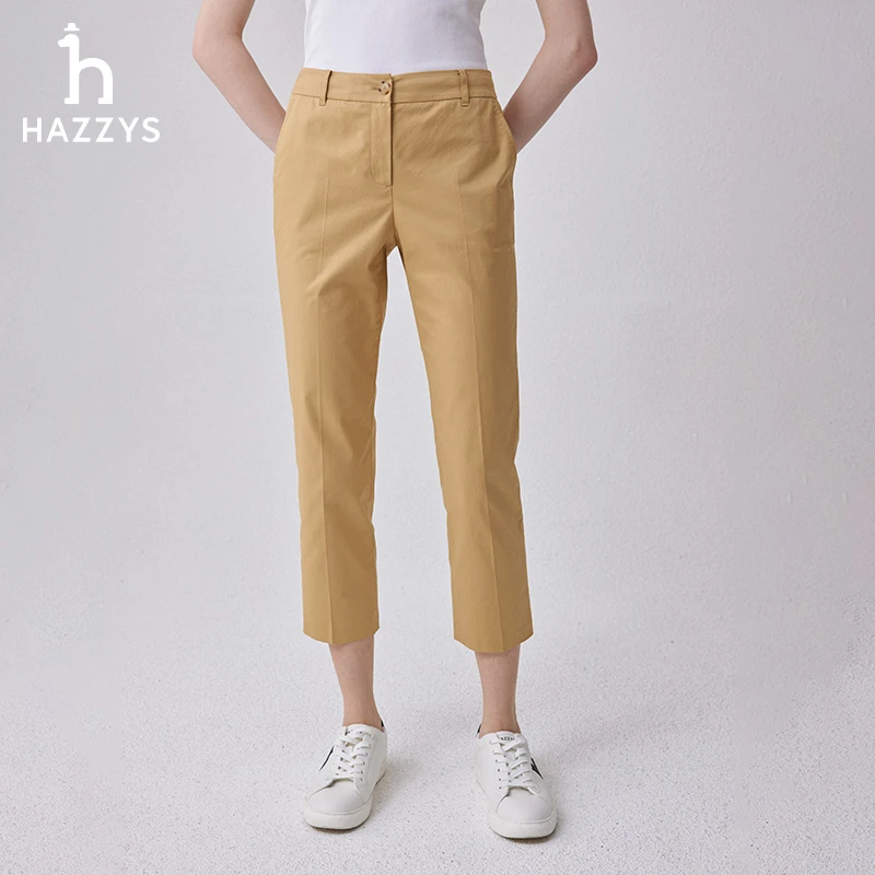 Hazzys哈吉斯女士春夏时尚通勤上班族休闲女裤舒适简约百搭女裤