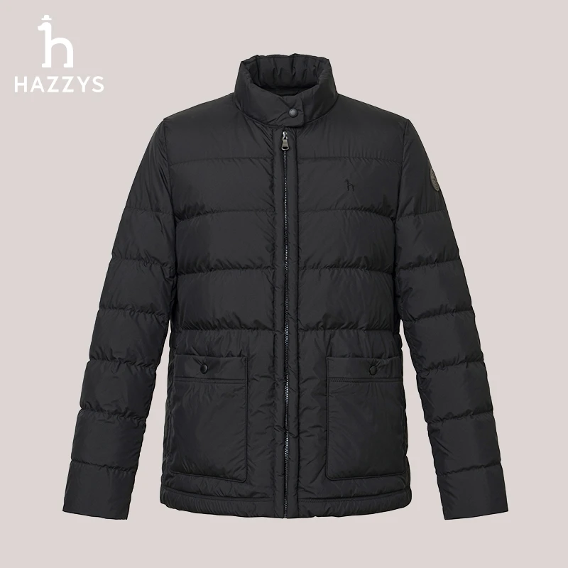 Hazzys哈吉斯女士秋冬百搭时尚气质羽绒服休闲保暖立领简约外套