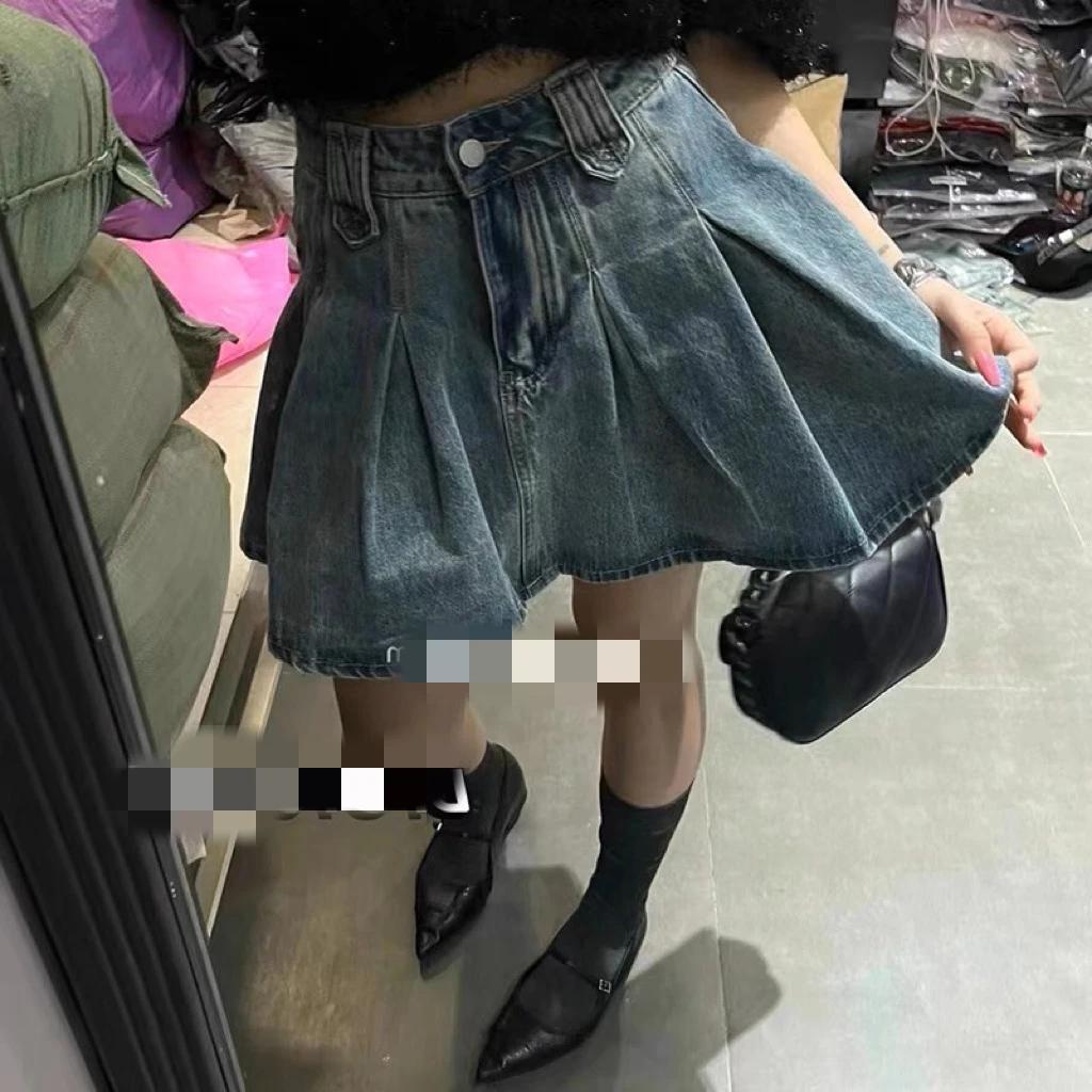 【Virgo处女座】辣妹复古a字牛仔裙 只有小码穿100斤内