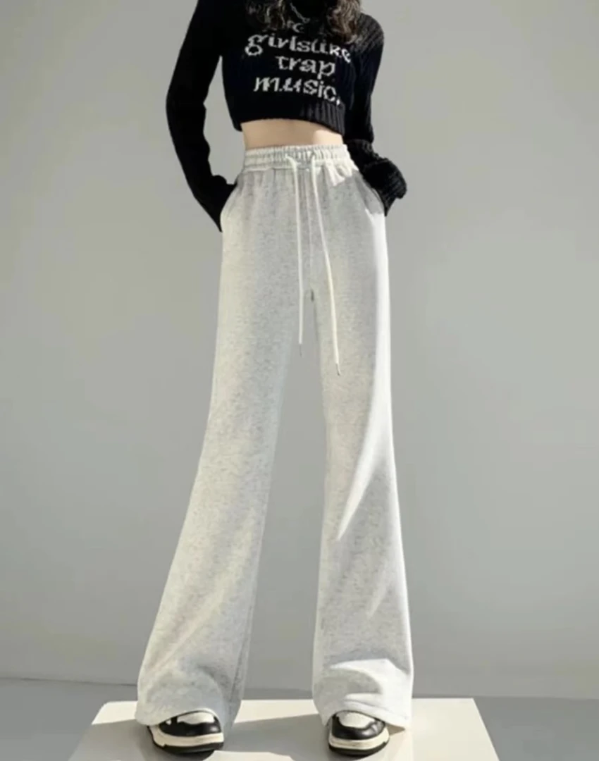 高定运动裤百搭休闲网红时尚款裤子卫裤喇叭裤休闲裤