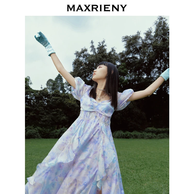 蝴蝶仙紫系列2.0【尤莱特】MAXRIENY森系精灵连衣裙印花公主裙