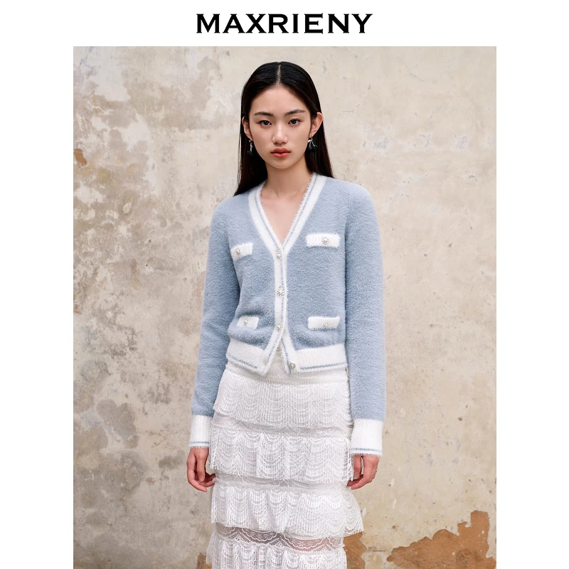 【媛媛女王】MAXRIENY优雅氛围感撞边拼接外套女citywarm