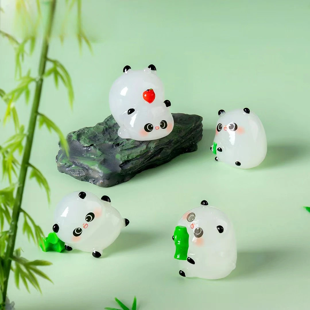 【心愿+对对碰】国潮夜光小熊猫微景观透明涂色萌粒下单手工处理