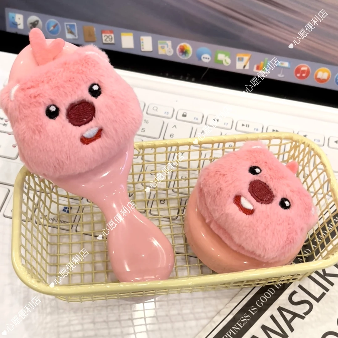 毛绒Loopy气囊梳子可爱小海狸气垫镜梳软妹便携按摩梳迷你小梳子