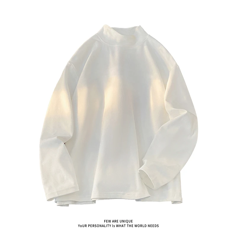 德绒长袖半高领打底男女同款秋冬内搭宽松版型（苗苗）