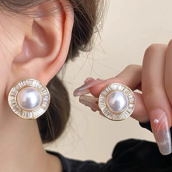 铜合金耳饰 【初恋】小香风气质轻奢百搭复古法式耳钉时髦好物-5474