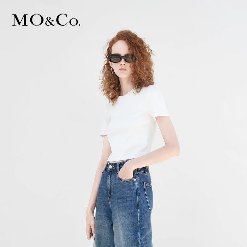 MOCO新中式国风盘扣斜门襟修身短袖T恤MBD1TEET20