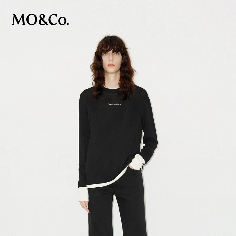【C+系列】MOCO假两件T恤春夏弹力天丝绵羊毛MBD4TOP015