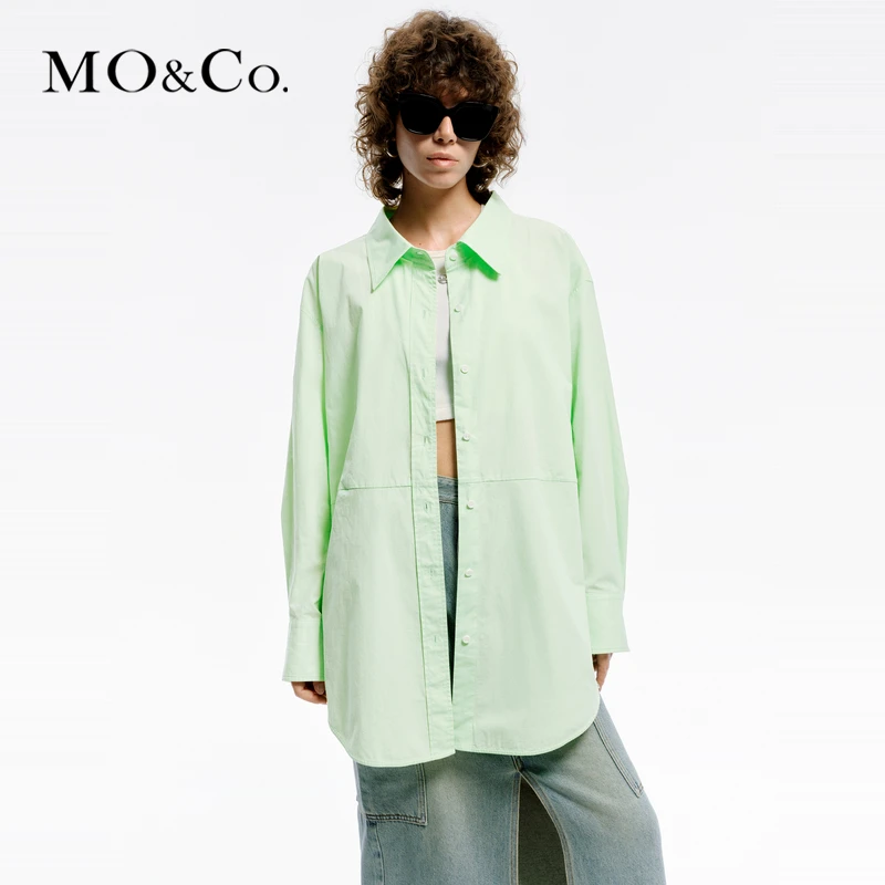 MOCO2024春新品设计感多穿法宽松廓形背心衬衫MBD1SHT006