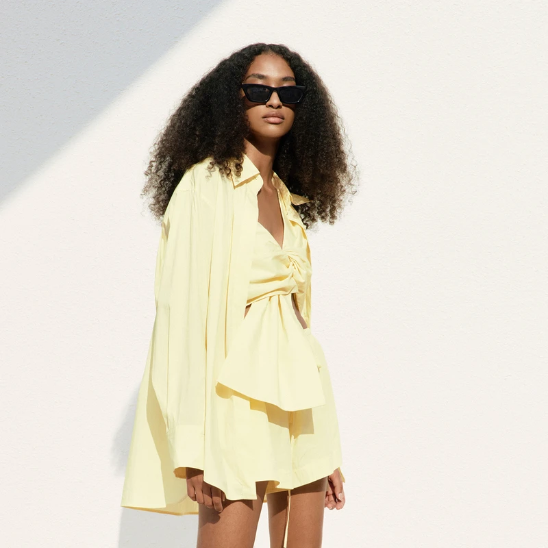 MOCO三件套套装春夏UPF40+防晒服衬衫短裤背心设计感MBC2SUT003