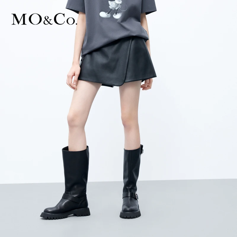 MOCO秋素皮解构A字短裤裙裤MBC3SOTK02