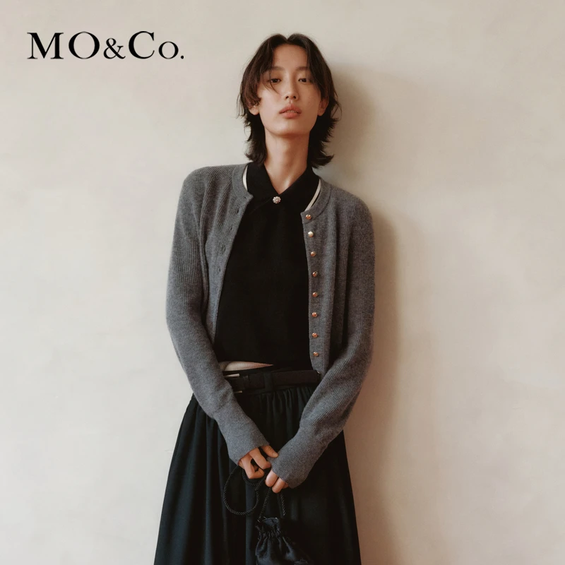 【格雷系绵羊毛×山羊绒】MOCO2024春新品毛织外套防寒MBD1CART03