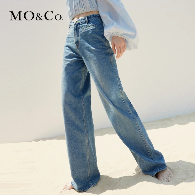 MOCO夏Acler设计师联名系列直筒土耳其牛仔裤MBC2JEN024