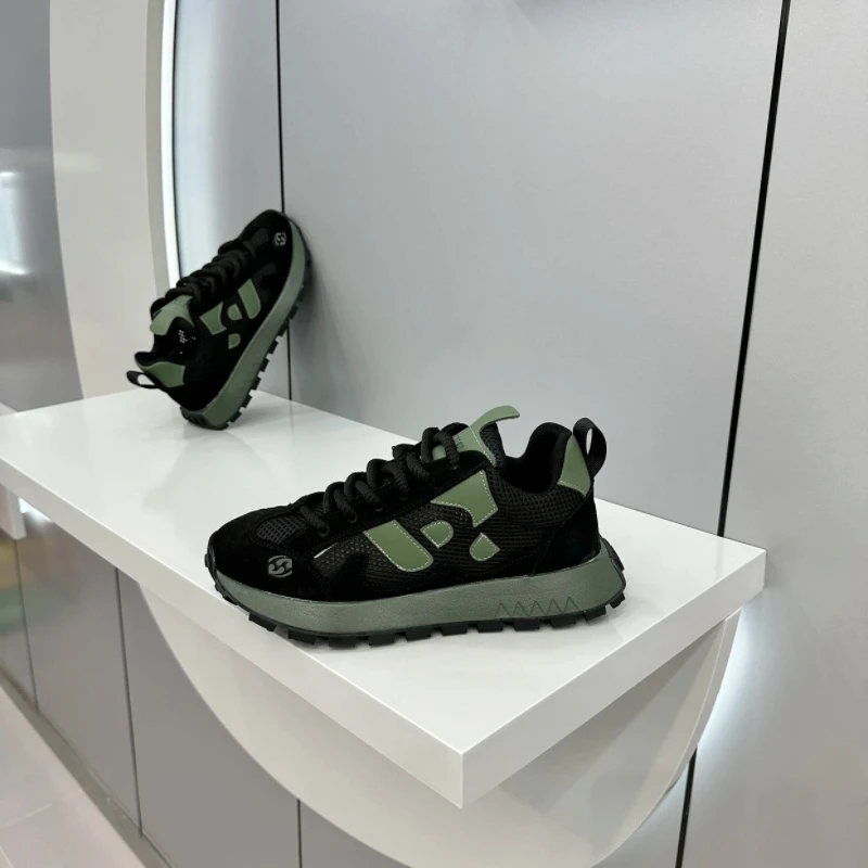 【设计师款】男鞋2025夏季新款轻奢厚底潮鞋时尚系带拼色休闲阿甘