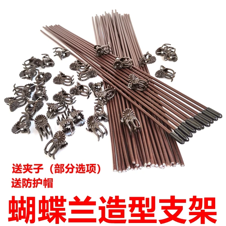 蝴蝶兰专用支架花卉盆栽植物扶枝固定支撑杆造型铁丝线支柱花夹子