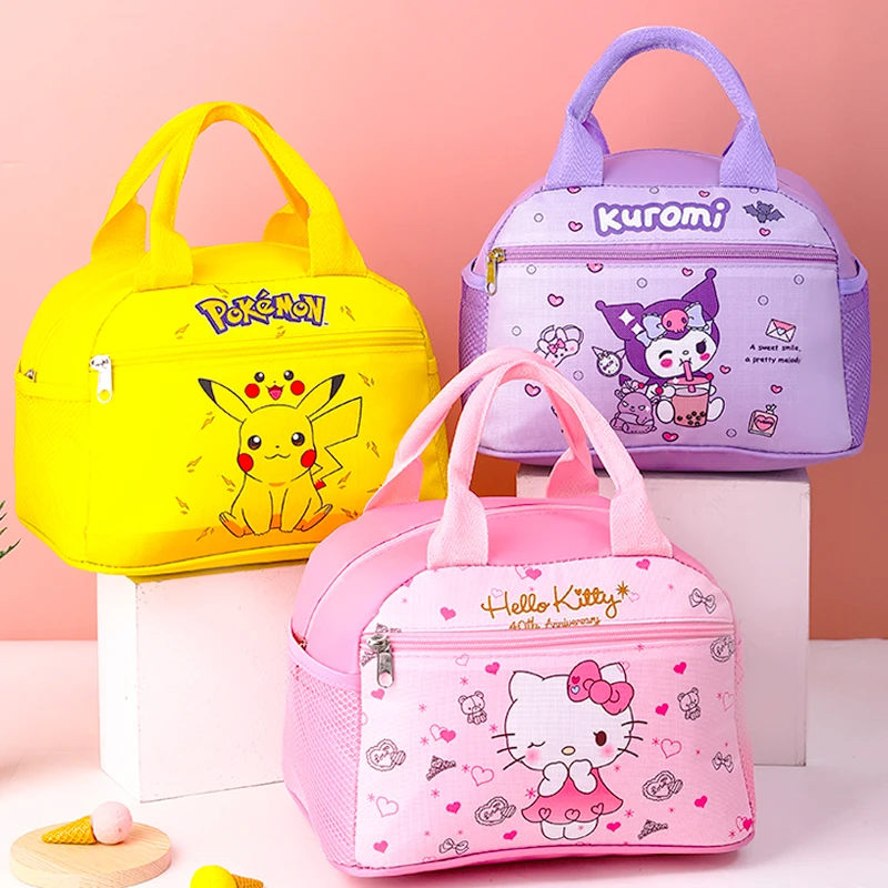 学生饭盒袋卡通可爱便当包防水大号上班带饭午餐包儿童餐盒保温袋