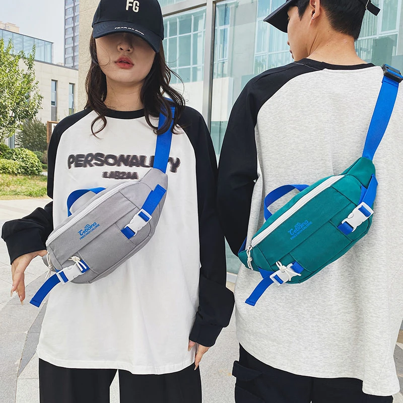 2023新款斜挎包女胸包小众运动百搭腰包情侣单肩包包男潮牌后背包