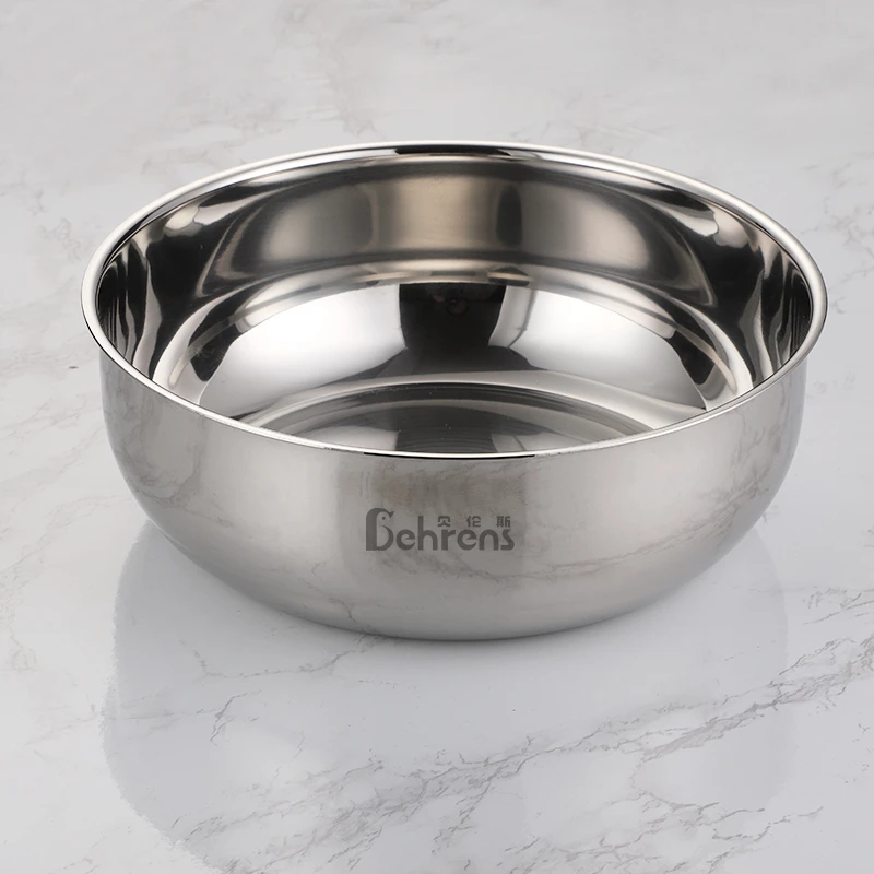 贝伦斯304单层加厚24cm镜面和面盆不锈钢调料盆加厚家用洗菜盆