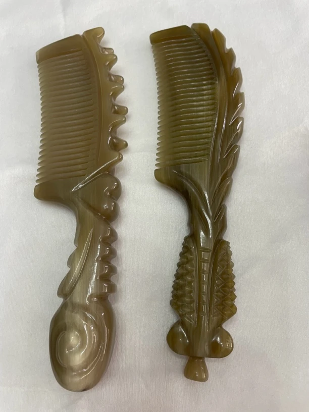 天然牛角梳雕刻梳女生长发家用生日结婚庆礼物不起静电加大加厚