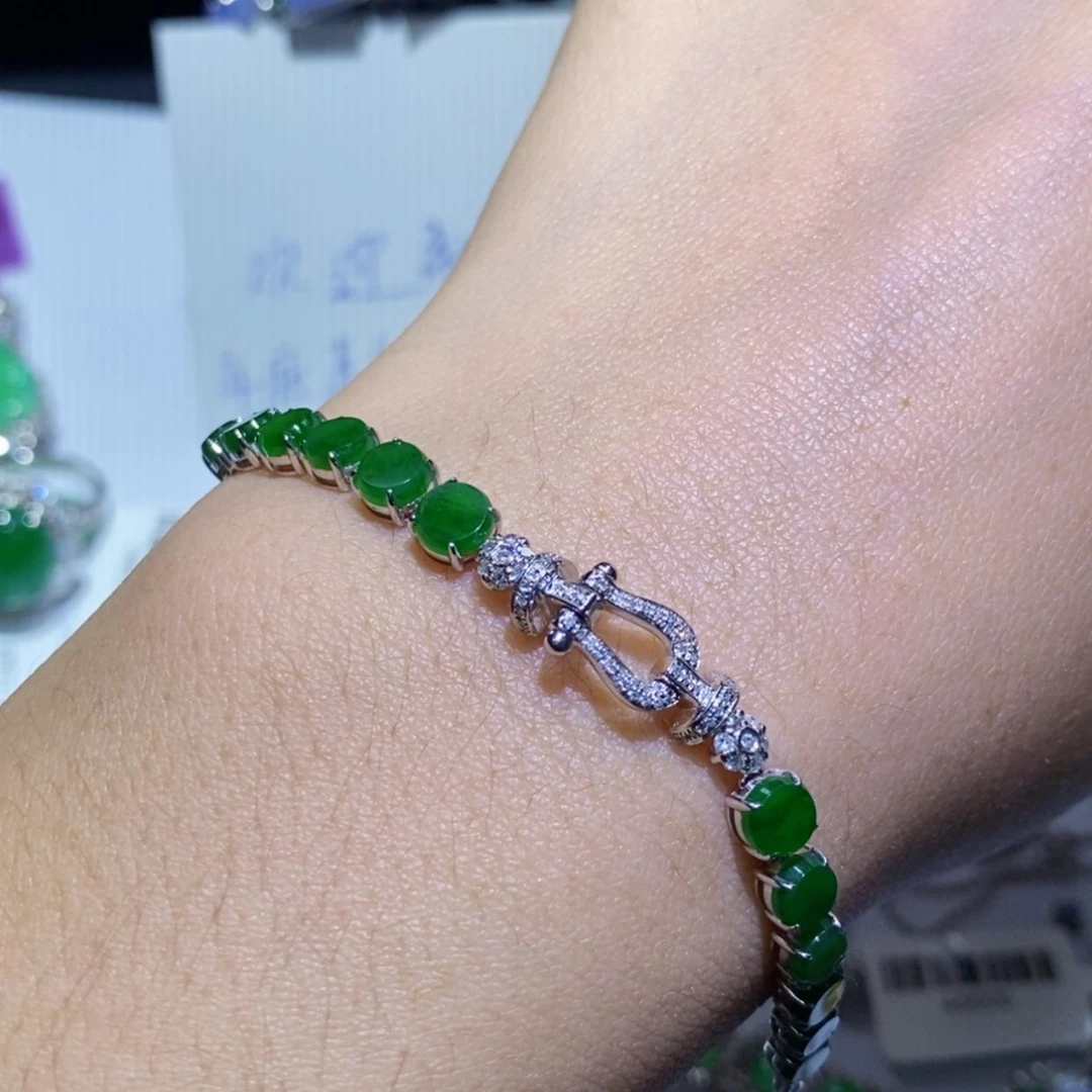 【闪购商品】翡翠手链18K金镶嵌?***?