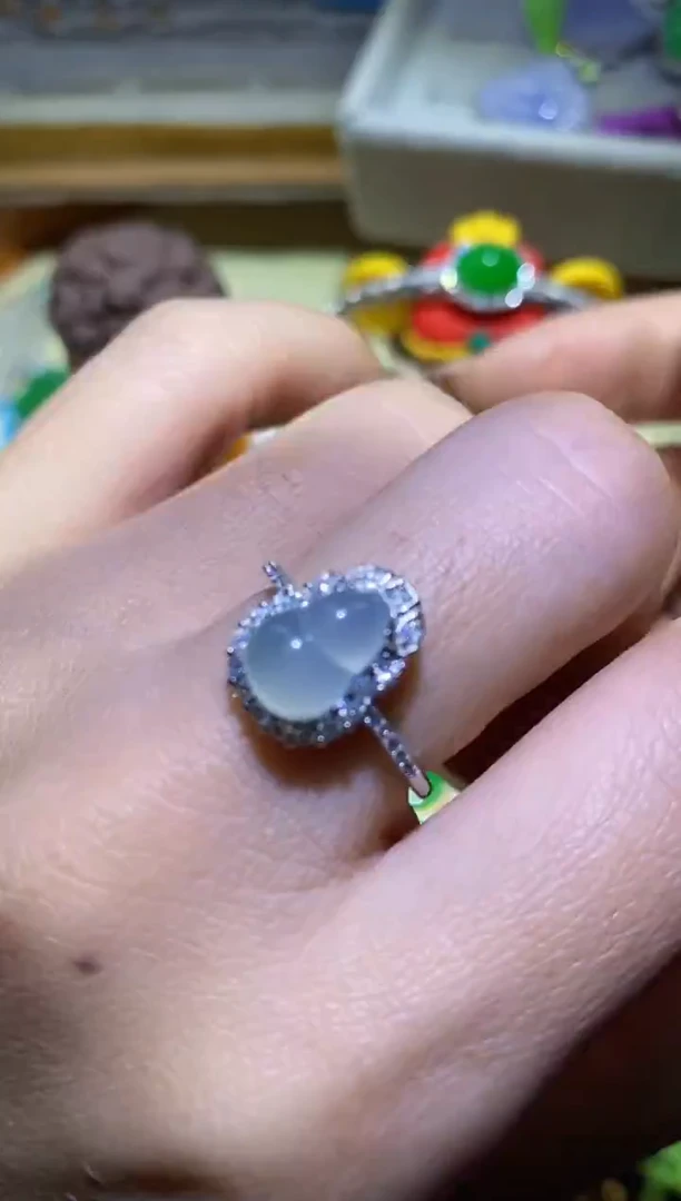 【闪购商品】翡翠戒指银S925镶嵌戒指