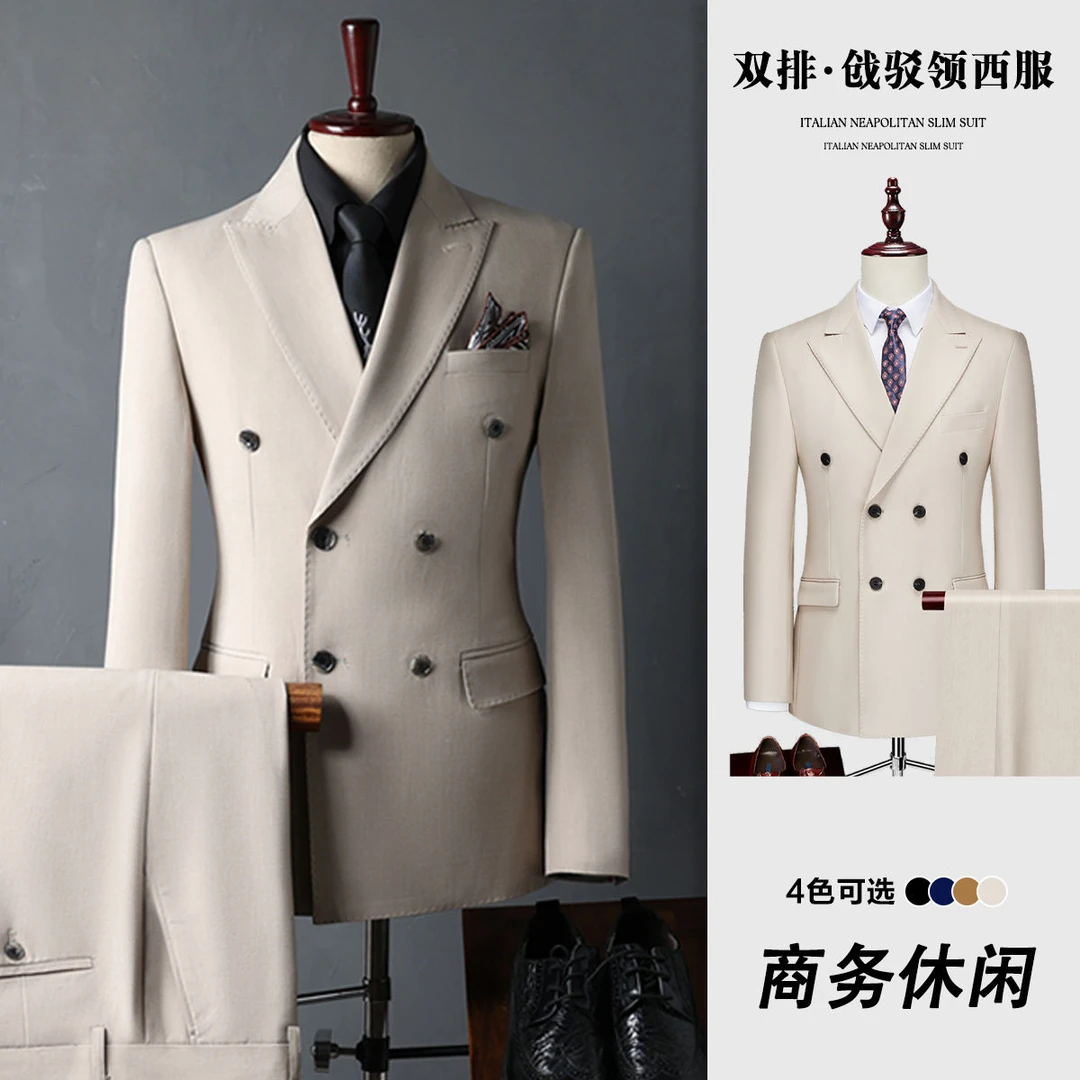 新款西服单西男士英伦商务休闲职业正装主持艺考修身新郎结婚西装