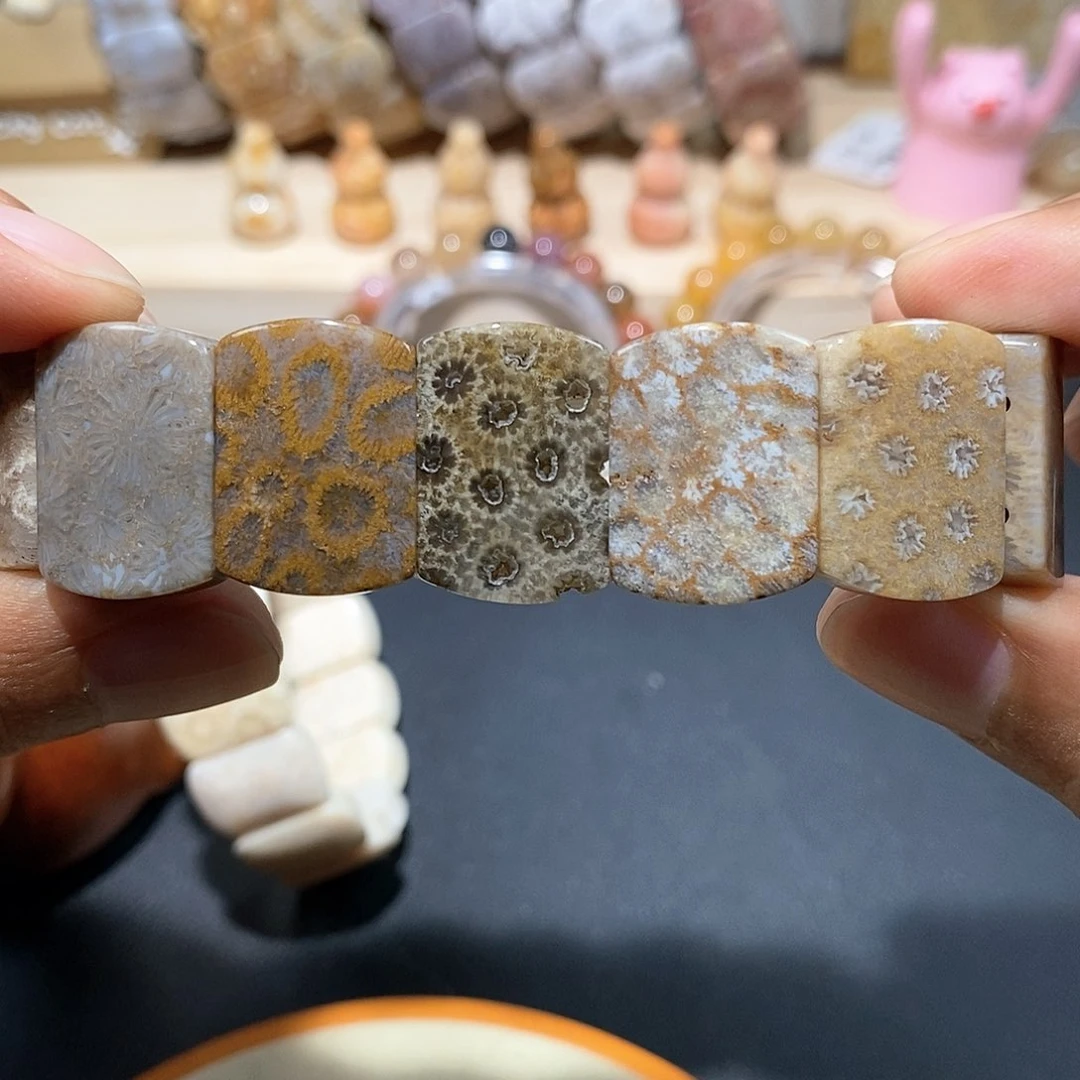硅化珊瑚（珊瑚玉）手串未镶嵌百搭深色38