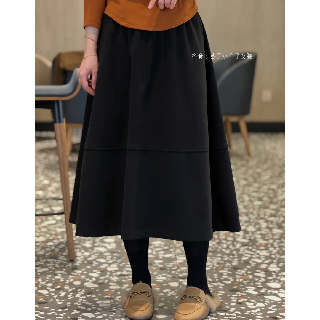 苏子自制【冬款毛呢A字裙】小个子加绒半身裙显瘦高腰中长款裙子