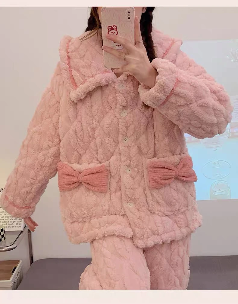 珊瑚绒女加厚韩版加绒保暖秋冬季