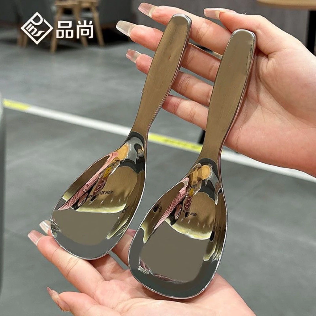 304不锈钢勺子家用个人吃饭调羹加厚加深喝汤嗦粉勺高颜值分餐勺