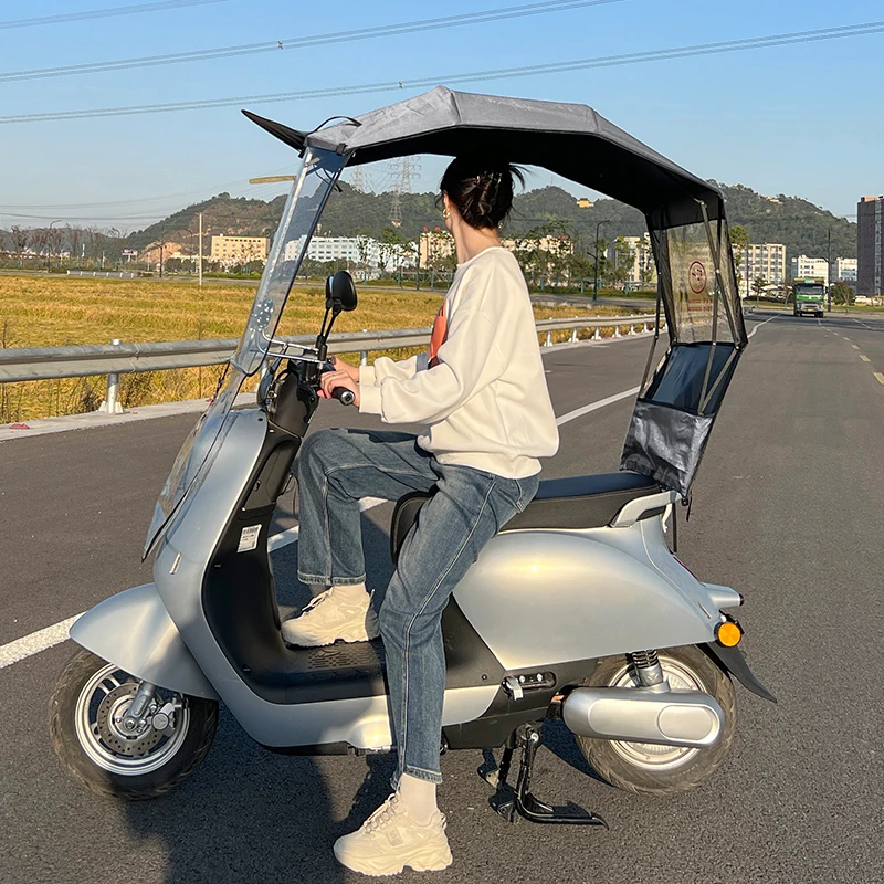 虹升电动车遮雨棚篷电瓶摩托骑手挡风板遮阳棚可折叠新款伸缩雨棚